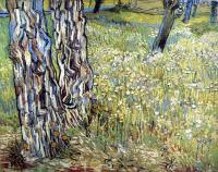 Gogh, Vincent van - Field of Grass with Dandelions and Tree Trunks